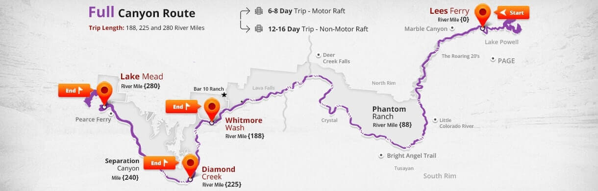 Grand Canyon Route Map