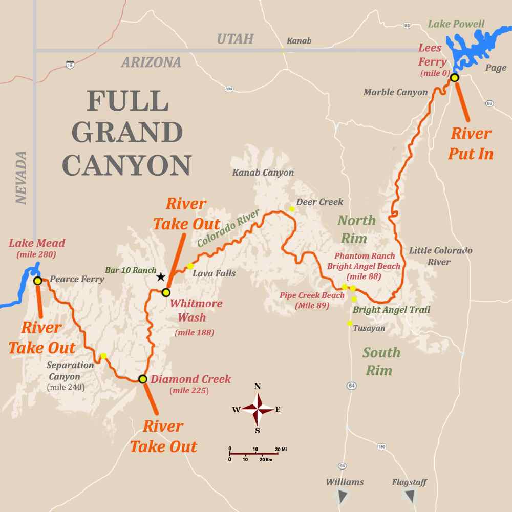 grand canyon tour map