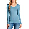 MAYSIX APPAREL Basic Cotton Slim Fit Long Sleeve Round Scoop Neck T shirt Top For Women DUSTYBLUE S