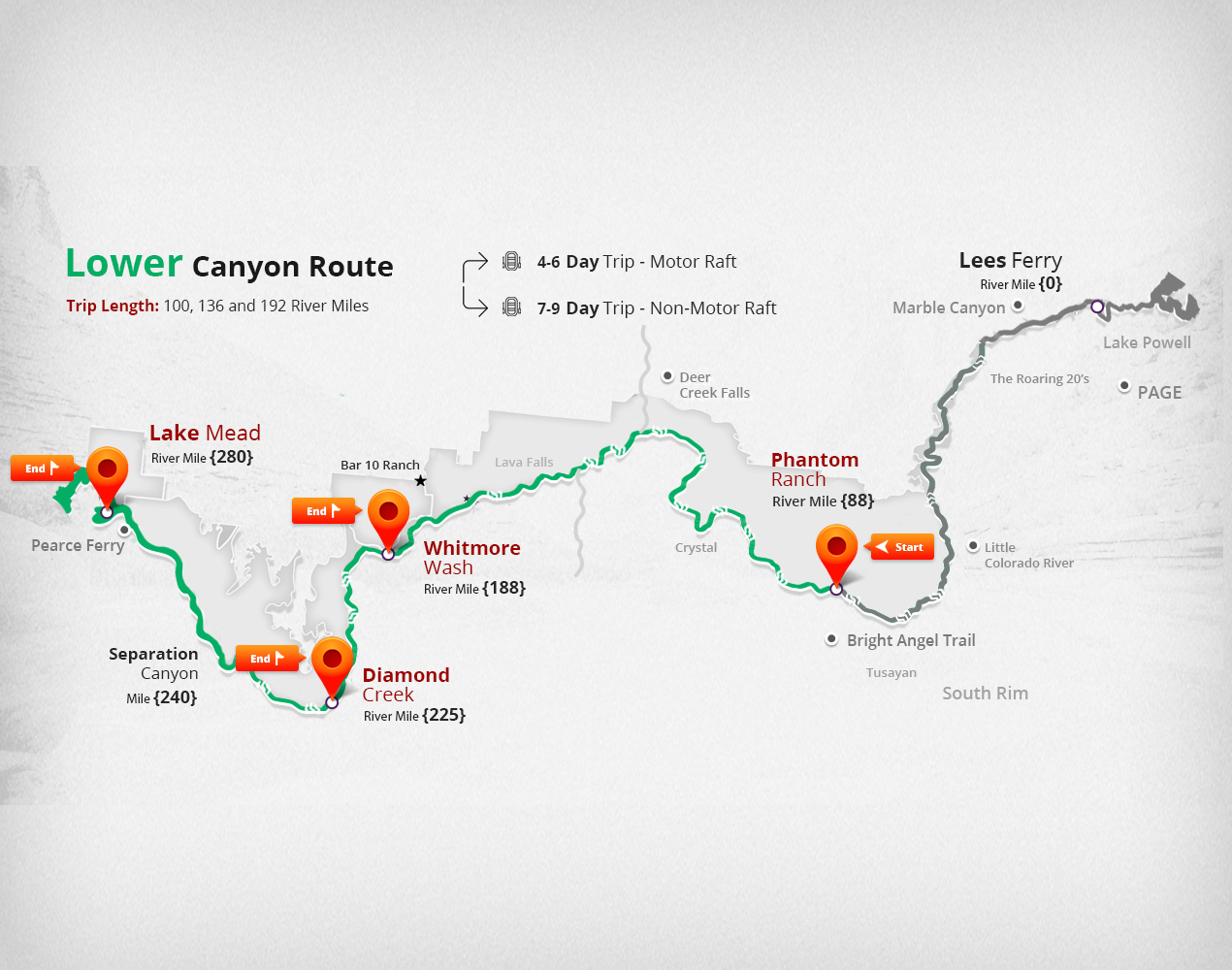 Lower Grand Canyon Map