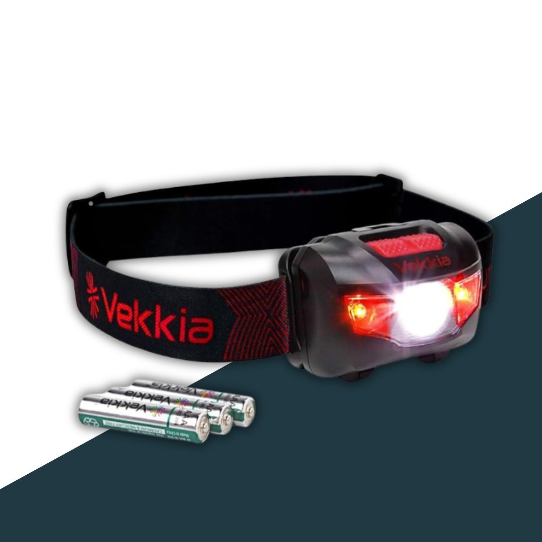 Vekkia Ultra Bright LED Headlamp - 5 Lighting Modes, White & Red LEDs